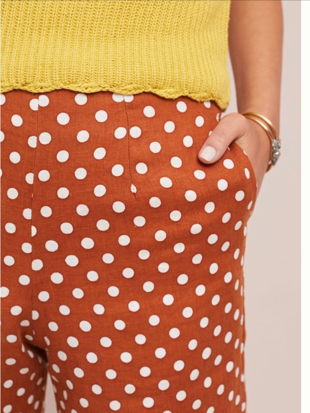 Anthropologie  Faithful The Brand Polka Dot Wide-Leg Pants 8, NWT - Picture 2 of 8